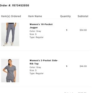 JAANUU brand scrub set. Color gray; Size small